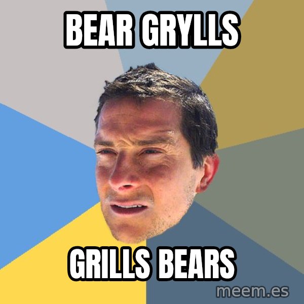 Bear Grylls meme: BEAR GRYLLS / GRILLS bears