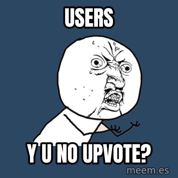 Y U No meme: USERS / Y U NO UPVOTE?