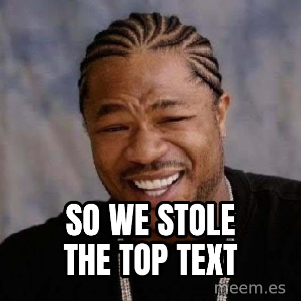 Yo Dawg meme: So we stole the top text
