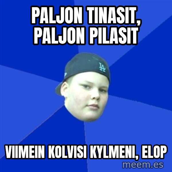 Jonnen Neuvo meme: paljon  tinasit, paljon  pilasit / viimein kolvisi  kylmeni, Elop
