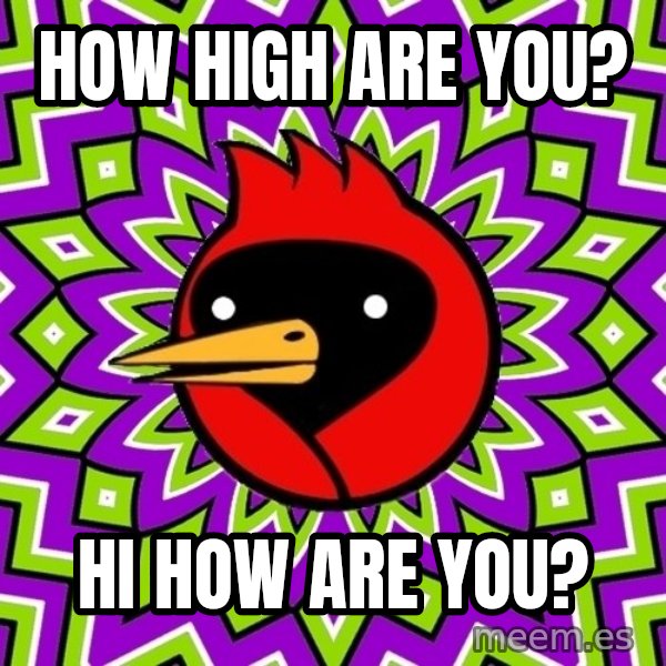 Omsk Crow meme: How high are you? / Hi how are you?