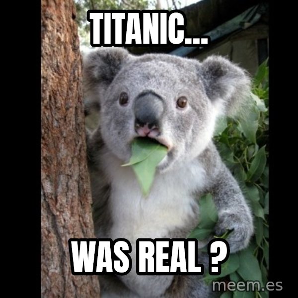 Koala can't believe it meme: Titanic... / was real ?