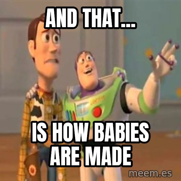 X, X Everywhere  meme: And that... / is how babies are made