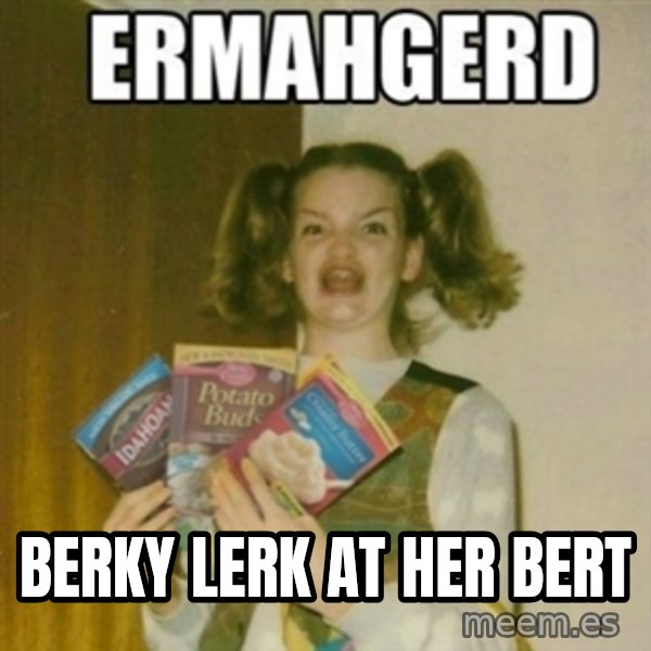 Ermahgerd meme: Berky Lerk at her bert
