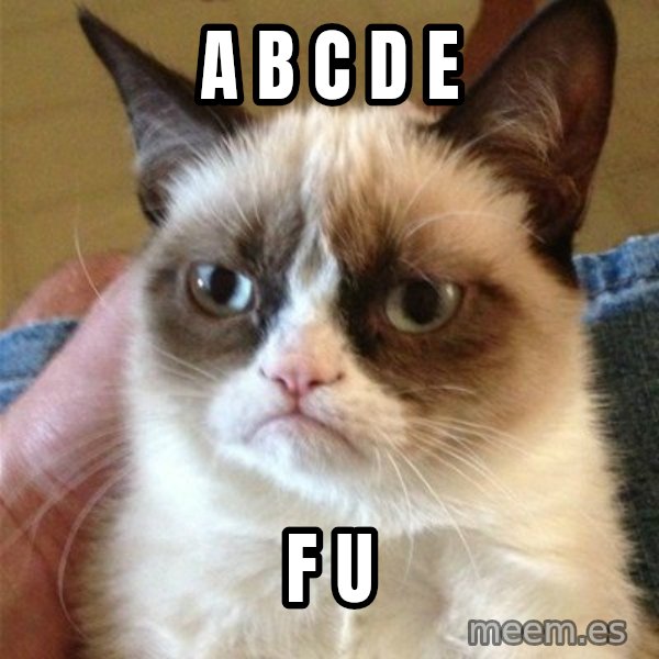 Grumpy Cat  meme: A B C D E / F    U