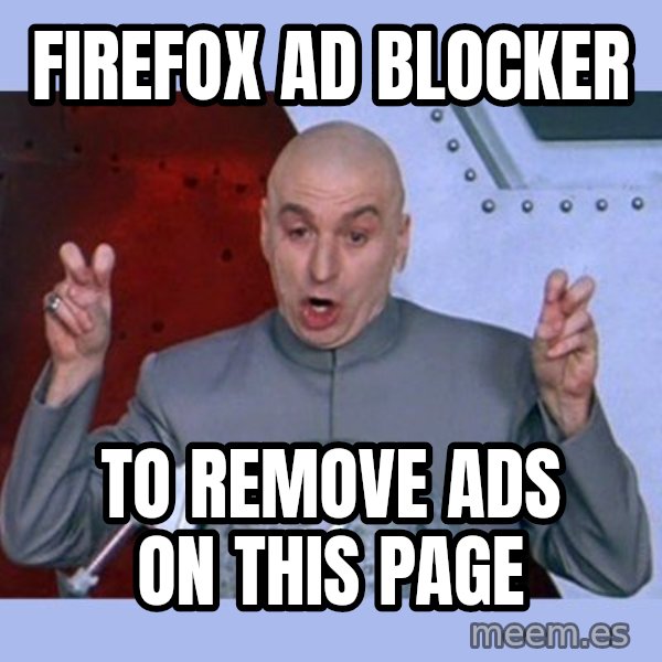 Dr Evil meme meme: Firefox ad blocker / to remove ads on this page