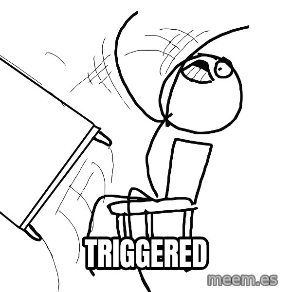 Desk Flip Rage Guy meme: triggered