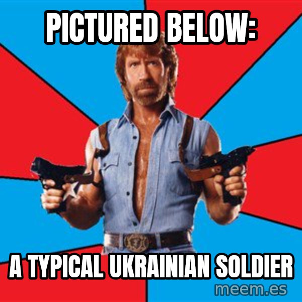 Chuck Norris  meme: Pictured below: / A typical Ukrainian Soldier
