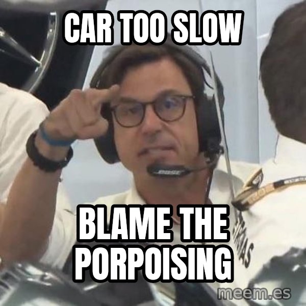 Toto Taps His Head meme: Car too slow / Blame the porpoising