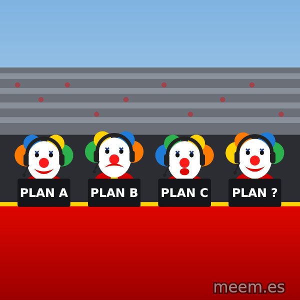 Ferrari Clown Pit Wall meme template